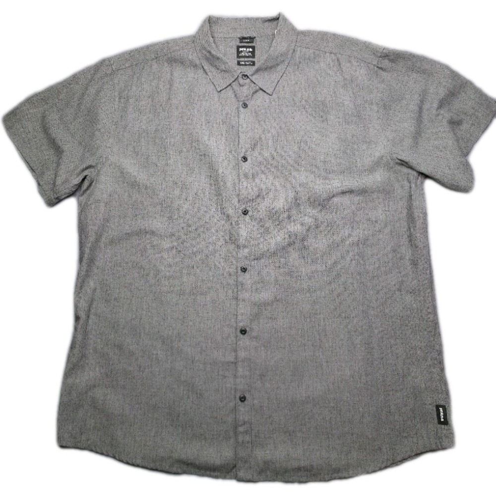 prAna Button Down Shirt‎ Men's XXL Gray Short Sleeve Slim Fit